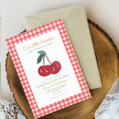 ツインリトル甘ささくらんぼ第1誕生日 招待状