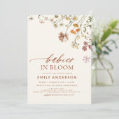 ツインワイルドフラワーベビーイン開花ベビーシャワー 招待状 (スタンド正面)