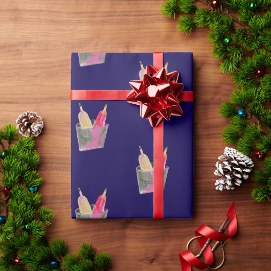 ツインワインボトル ラッピングペーパー (クリスマスギフト)