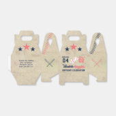 ツイン又は兄弟姉妹野球ダブルヘッダー誕生日 フェイバーボックス (折り畳みなし)