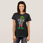 ツイン小妖精や小人マッチングファミリーグループクリスマスパーティー Tシャツ (正面フル)