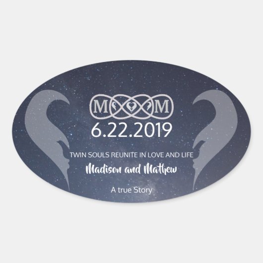 ツイン火炎ステッカー 楕円形シール (正面)