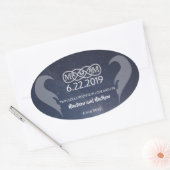 ツイン火炎ステッカー 楕円形シール (封筒)