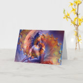 ツイン炎の愛 – グリーティングカード (黄色い花)