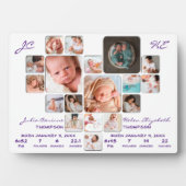 ツイン生まれたばかりのベビーBiStatsフォトコラージングモノグラム フォトプラーク (正面)