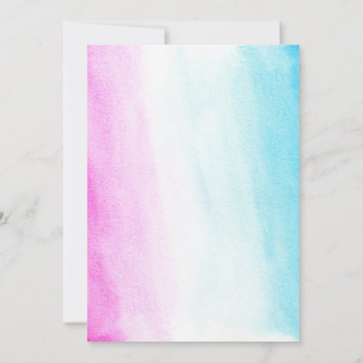 ツイン男の赤ちゃんと少女の水色のベビーシャワーインバー 招待状 (裏面)