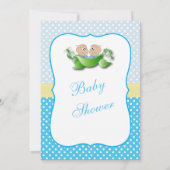 ツイン男の赤ちゃんシャワー – ポッド内の2つの豆 招待状 (裏面)