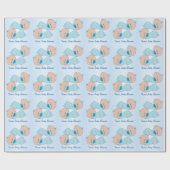 ツイン男の赤ちゃんベビーシャワー ラッピングペーパー (フラット)