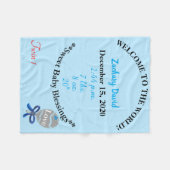 ツイン男の赤ちゃんラトルブルーフリースブランケット フリースブランケット (正面(横))