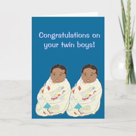 ツイン男の赤ちゃん カード (正面)