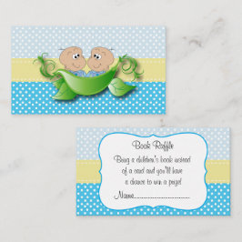 ツイン男の赤ちゃん – ポッドブックラッフルの2つのエンドウ エンクロージャーカード