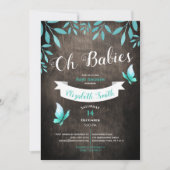 ツイン男女兼用ウォーター色バビシャワー 招待状 (正面)