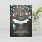 ツイン男女兼用ウォーター色バビシャワー 招待状 (スタンド正面)