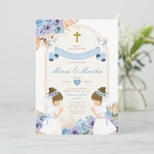 ツイン祈ガール初の聖体青フローラ 招待状 (スタンド正面)