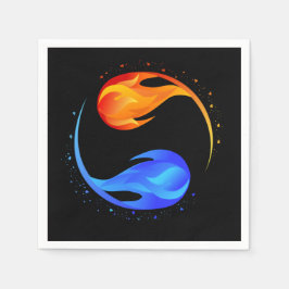 ツイン結婚フラームテーマ – 黒 –  スタンダードカクテルナプキン