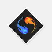 ツイン結婚フラームテーマ – 黒 – スタンダードカクテルナプキン (角)