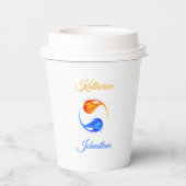 ツイン結婚フレームテーマ白 –  紙コップ (裏面)