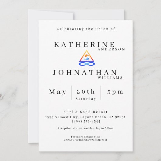 ツイン結婚フレームテーマ- 招待状 (正面)