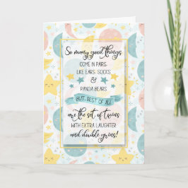 ツイン誕生ベビーおめでとう衛星と星 カード