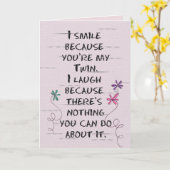 ツイン誕生日とグリッターフラワーカード カード (黄色い花)