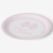 ツイン誕生日ジンジャージャースコケットピンクギンガム ペーパープレート (アングル)