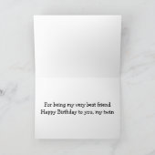 ツイン誕生日感謝してい-Uは私の友人になれ最高のるのに サンキューカード (内部)