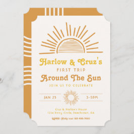 ツイン誕生日招待状 |ボホツイン招待状 招待状