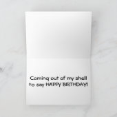 ツイン誕生日 – ウミガメがシェルから出る カード (内部)