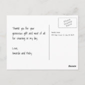 ツイン象の赤ちゃんシャワーありがとう ポストカード (裏面)