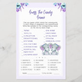 ツイン象はキャンディベビーシャワーゲームを推測 チラシ (正面)