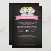 ツイン象ひまわり赤ちゃんシャワーボード 招待状 (正面/裏面)