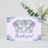 ツイン象サンキューカード素朴フローラ紫 (スタンド正面)