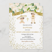 ツイン金ゴールドシャーロボーイバプティスフィエスタ 招待状 (正面/裏面)