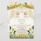 ツイン金ゴールドフィエスタボーイバプティスマニヨバウティゾ 招待状 (正面/裏面)