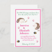 ツイン・ガールズ・バース・アナウンス 招待状 (正面/裏面)