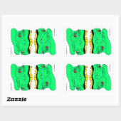 ツイン・ゴブリン・ヘッズステッカー 長方形シール (シート)