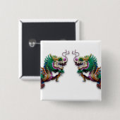 ツイン・ドラゴン 缶バッジ (正面&裏面)