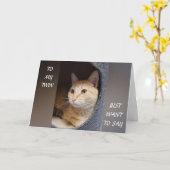 *ツイン*ニャーがキティ猫を誕生日に カード (黄色い花)