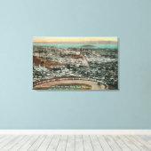 ツイン・ピークからの都市の空中飛行 キャンバスプリント (インサイチュ (ウッドフロア))
