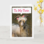 ツイン，フ最高のレンド，ベストシスター/クイーンハッピーバースデー カード (黄色い花)