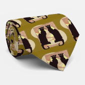 ツイン・ブラック・キャッツ抽象芸術 ネクタイ (ロール)