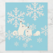 ツイン・ポーラーベアーベビーベビーシャワー ワインラベル (シングルラベル)