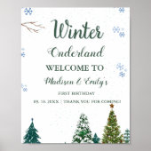 ツインWInter Onderland CHristmasへようこそ誕生日 ポスター (正面)