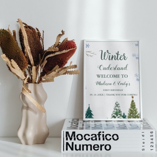 ツインWInter Onderland CHristmasへようこそ誕生日 ポスター