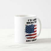 ツイートおもしろいと安いガスアメリカ国旗を意味する コーヒーマグカップ (正面右)