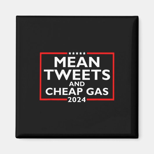 ツイートと安いガスおもしろい2024親トランプ選挙 マグネット (正面)
