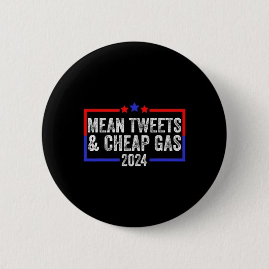ツイートと安いガスおもしろい2024 Proトランプ 缶バッジ (正面)
