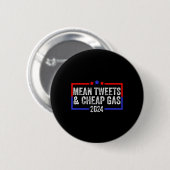 ツイートと安いガスおもしろい2024 Proトランプ 缶バッジ (正面&裏面)