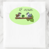 ツイートは誰だ? 楕円形シール (バッグ)