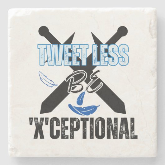 ツイートを減らす、'X'ceptional.w ストーンコースター (正面)